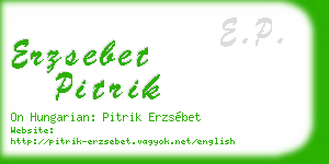 erzsebet pitrik business card