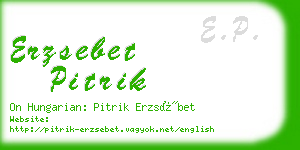 erzsebet pitrik business card